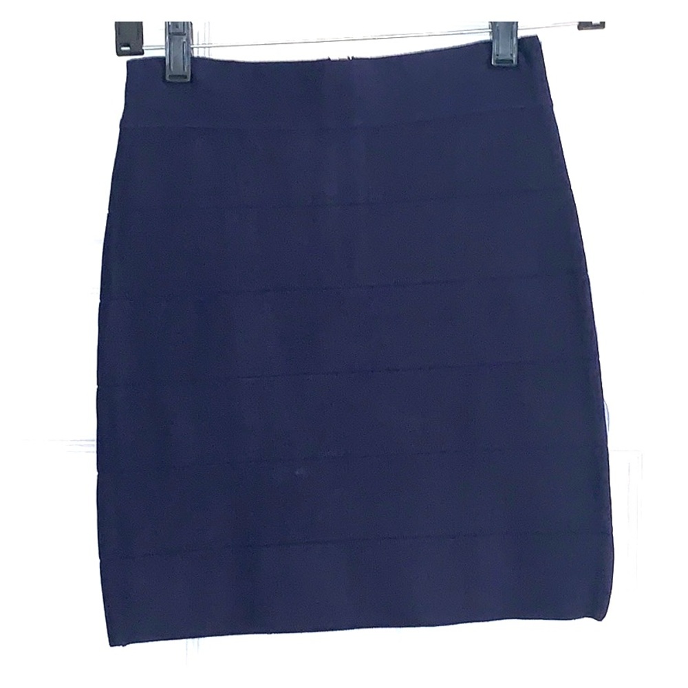 Navy blue mini skirt.